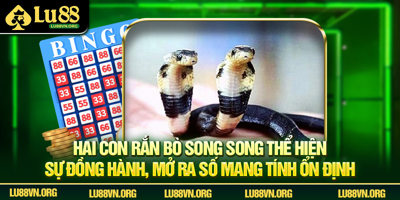 Hai con rắn bò song song thể hiện sự đồng hành, mở ra số mang tính ổn định.